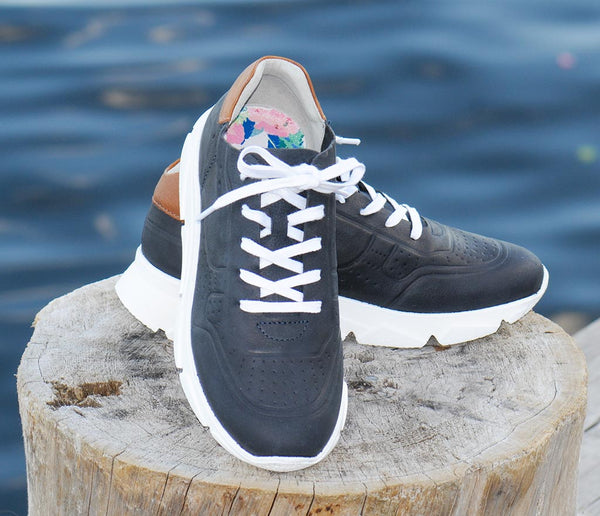 Zinza -  Sneakers i navy nubuk skinn