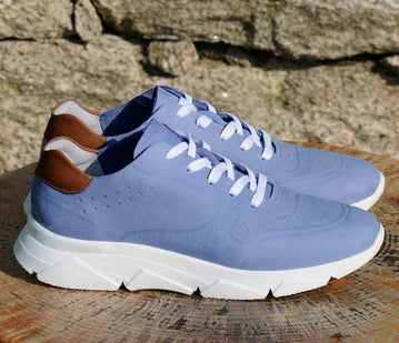 Zinza -  Sneakers i blue nubuk skinn